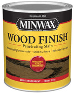 MINWAX Minwax 70013444 Wood Stain, Ebony, Liquid, 1 qt Can PAINT MINWAX
