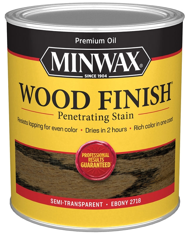 MINWAX Minwax 70013444 Wood Stain, Ebony, Liquid, 1 qt Can PAINT MINWAX