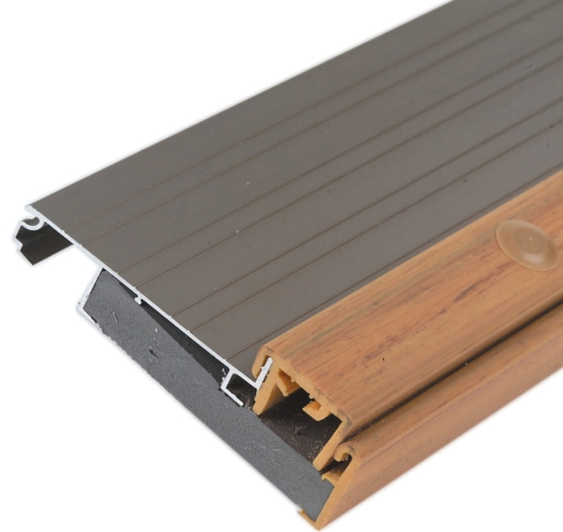 M-D M-D 49008 Adjustable Thermal Break Threshold, 36 in L, 4-9/16 in W, Aluminum, Satin Nickel