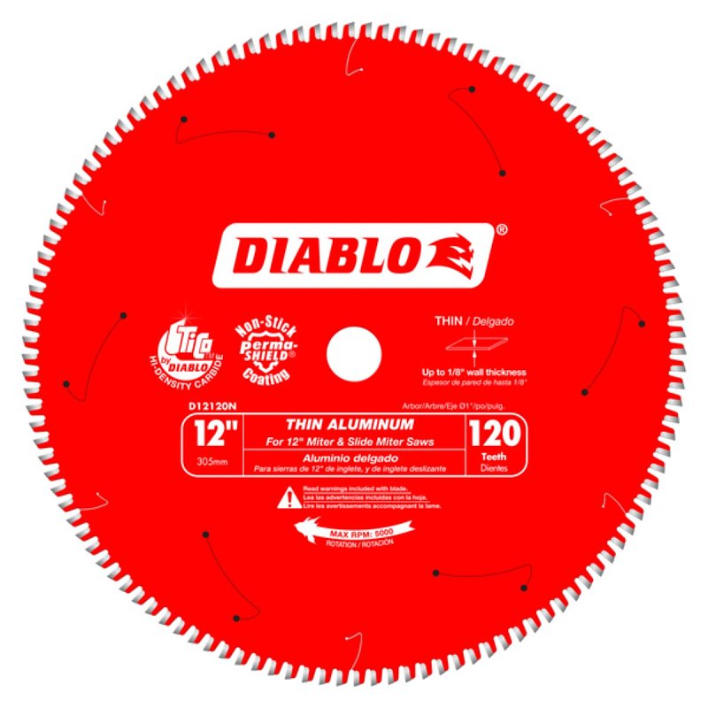 DIABLO Diablo D12120N Circular Saw Blade, 12 in Dia, 1 in Arbor, 120-Teeth, Carbide Cutting Edge TOOLS DIABLO