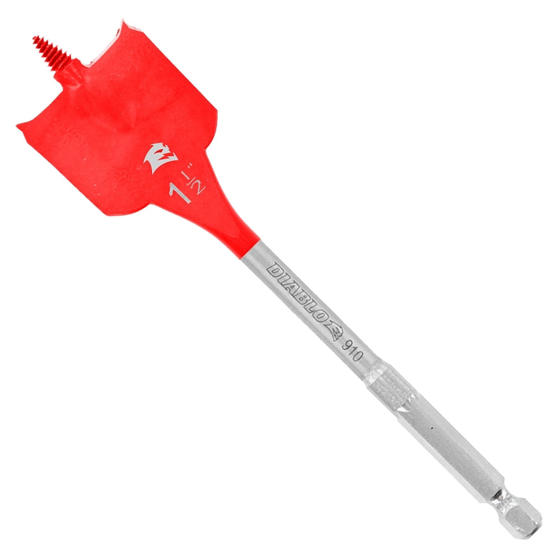 DIABLO Diablo SPEEDemon DSP2170-P2 Spade Drill Bit, 1-1/2 in Dia, 6 in OAL, 10 mm Dia Shank, Hex Shank, 2/PK TOOLS DIABLO