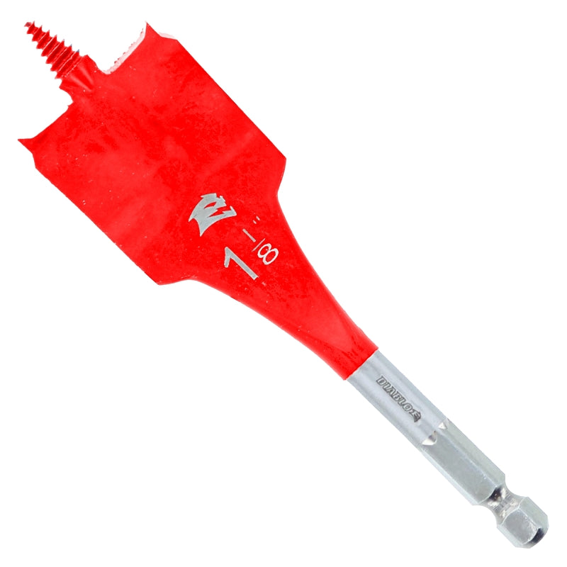 DIABLO Diablo SPEEDemon DSP1070 Spade Drill Bit, 1-1/8 in Dia, 4 in OAL