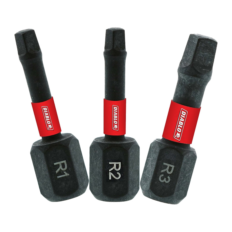 DIABLO Diablo DSQV1-S3 Insert Bit Set, 3-Piece, Includes: #1, #2 and #3 Square Drive Bit TOOLS DIABLO