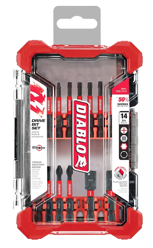 DIABLO Diablo DSC-S14 Screwdriver Bit Set, 14-Piece TOOLS DIABLO