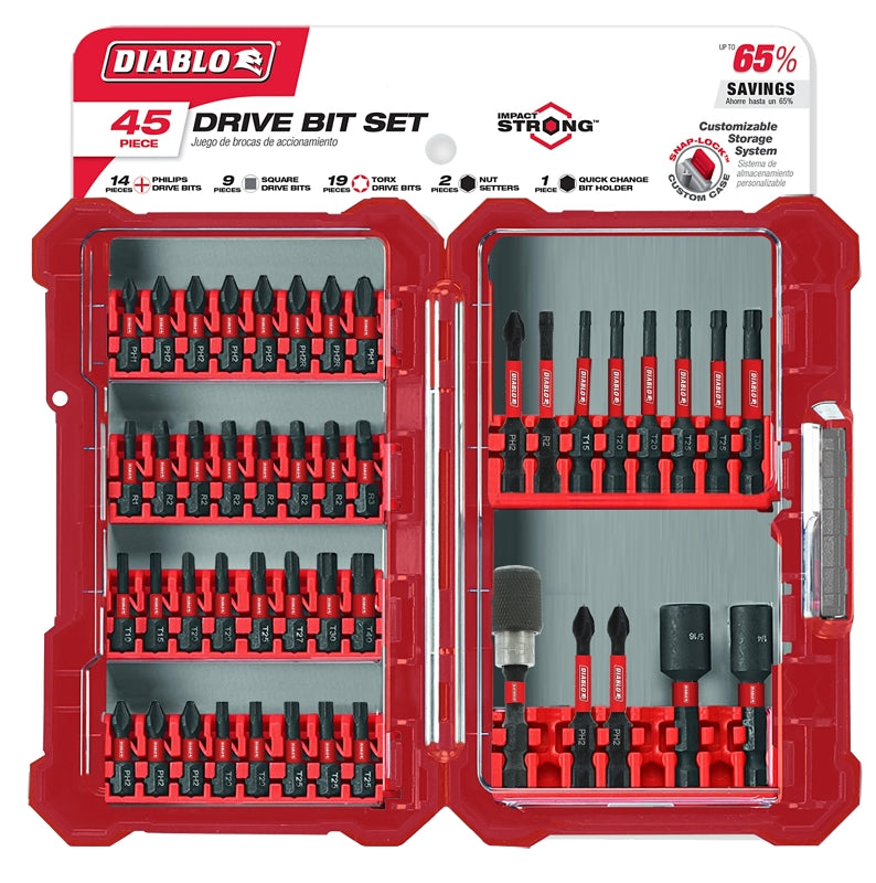 DIABLO Diablo DSC-S45 Screwdriver Bit Set, 45-Piece TOOLS DIABLO