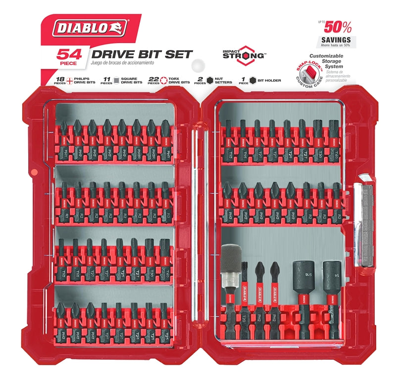DIABLO Diablo DSC-S54 Screwdriver Bit Set, 54-Piece TOOLS DIABLO
