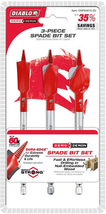 DIABLO Diablo Demo Demon DSPD4910-S3 Spade Bit Set, 3-Piece, HSS TOOLS DIABLO