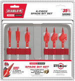 DIABLO Diablo Demo Demon DSPD4920-S6 Spade Bit Set, 6-Piece, HSS TOOLS DIABLO