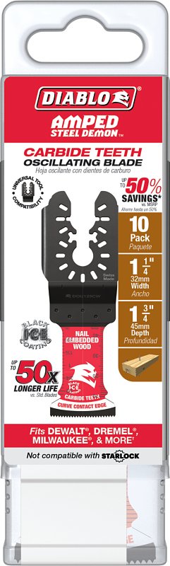 DIABLO Diablo AMPED, Demo Demon DOU125CW10 Oscillating Blade, 1-3/4 in D Cutting, Carbide