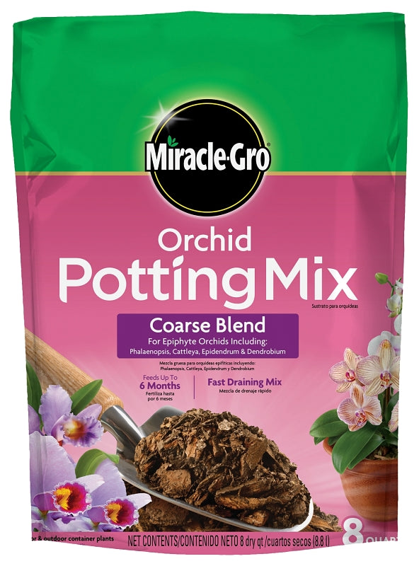MIRACLE-GRO Miracle-Gro 74778300 Orchid Potting Mix Coarse Blend, 8 qt Bag