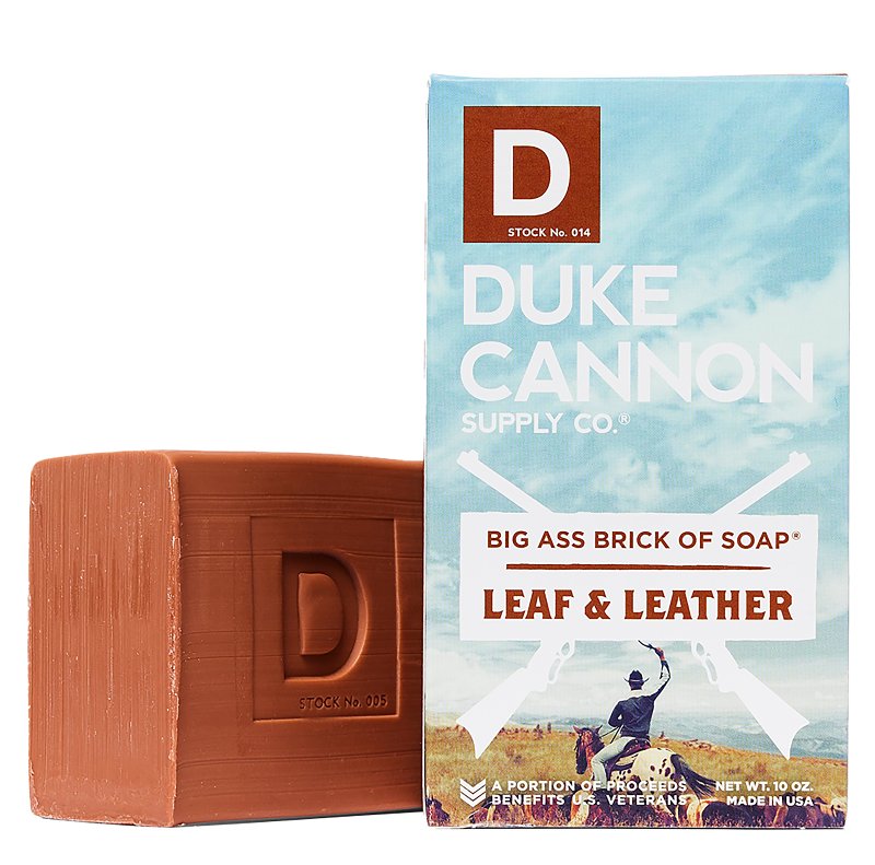 DUKE CANNON SUPPLY CO Duke Cannon Frontier 03LEAFLEATHER1 Soap, Leather, Tobacco Leaf, 10 oz HOUSEWARES DUKE CANNON SUPPLY CO