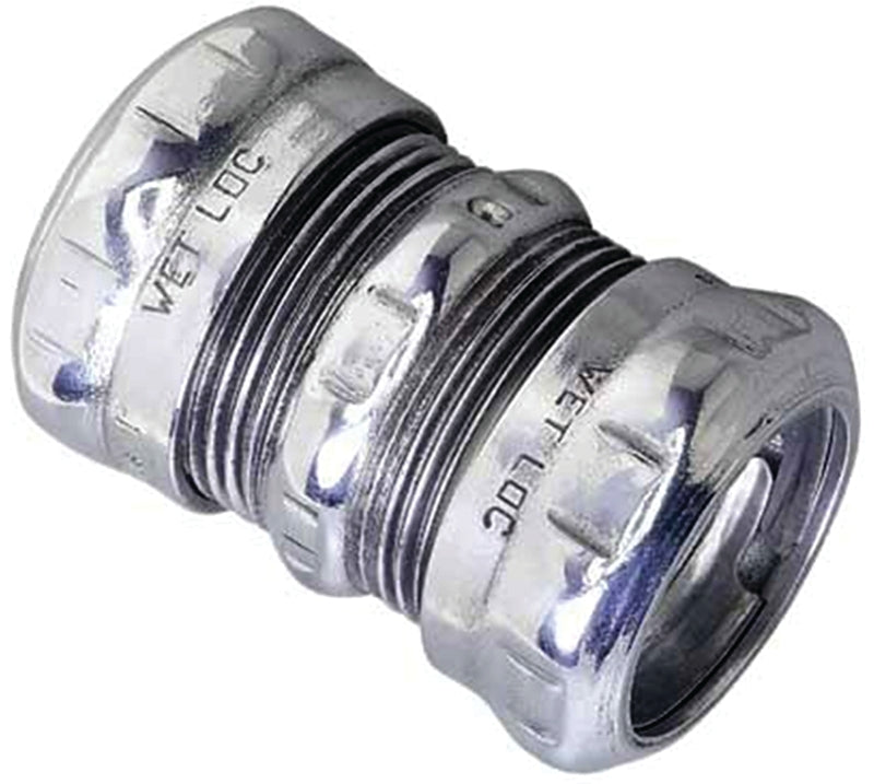 HALEX Halex 62615 EMT Raintight Coupling, 1-1/2 in Compression, Steel, Each