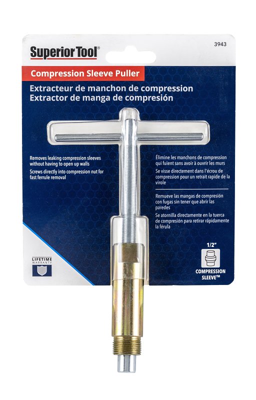 SUPERIOR TOOL Superior Tool Bleckman Series 03943 Compression Sleeve Puller, Steel, 4 in L PLUMBING, HEATING & VENTILATION SUPERIOR TOOL