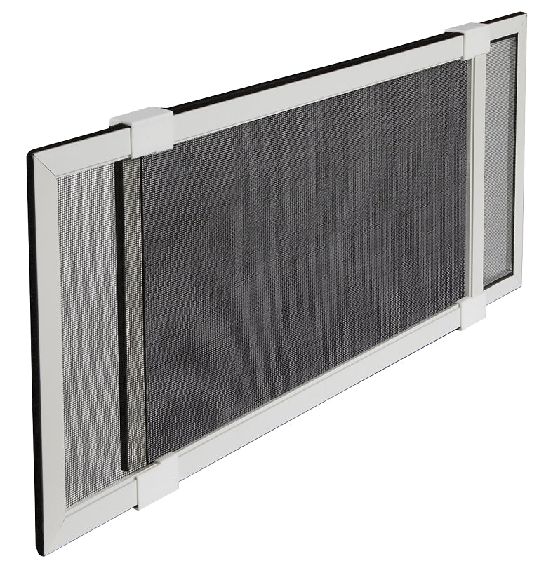 M-D M-D 14186 Window Screen, 20-1/8 in L, 20 to 37 in W, Aluminum/Fiberglass, White