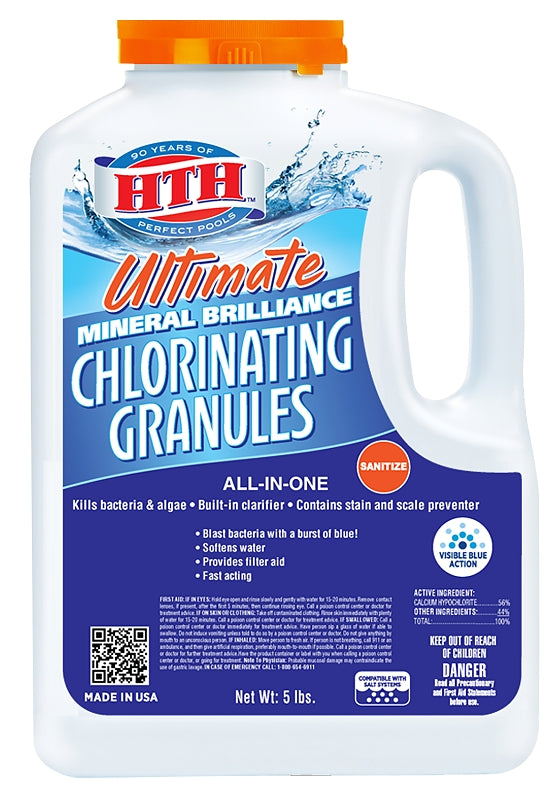 HTH HTH Ultimate Mineral Brilliance 22007 Chlorinating Granule, Powder, Chlorine-Like, 5 lb