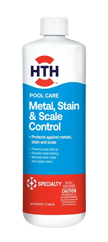 HTH HTH Pool Care 67218 Metal Stain and Scale Control, 1 qt, Liquid, Pale Yellow/White
