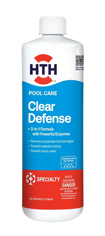 HTH HTH Pool Care 67221 Clear Defense Phosphate Remover, 1 qt, Liquid OUTDOOR LIVING & POWER EQUIPMENT HTH