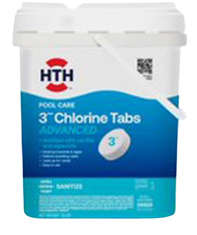 HTH HTH Pool Care 42054 Advanced Chlorine Tabs, Tablet, Bleach, Chlorine-Like, Sharp, 15 lb