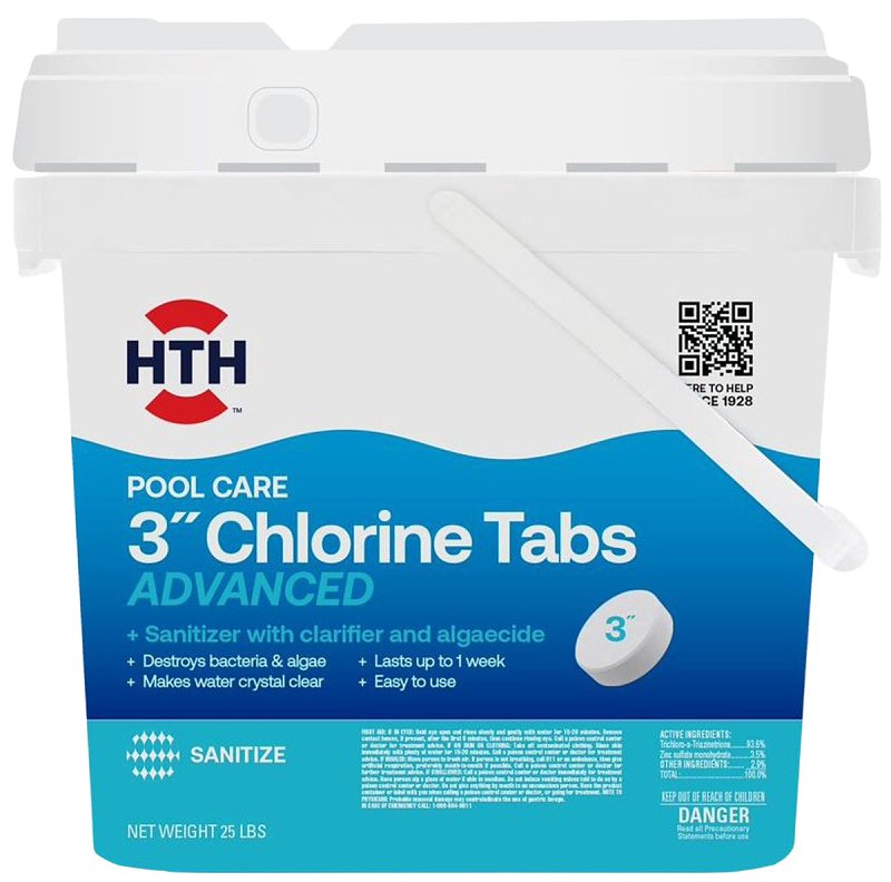 HTH HTH 42055 Advanced Chlorine Tablet, 25 lb, Bleach, Chlorine, White OUTDOOR LIVING & POWER EQUIPMENT HTH