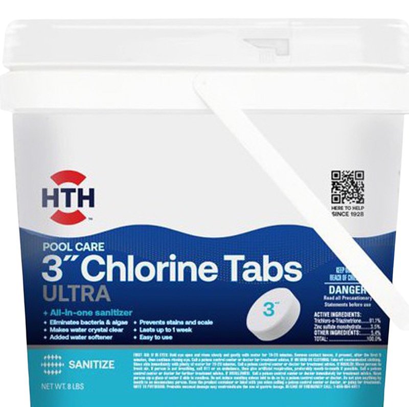 HTH HTH Pool Care 42056 Ultra Chlorine Tabs, Tablet, Strong Chlorine, 8 lb