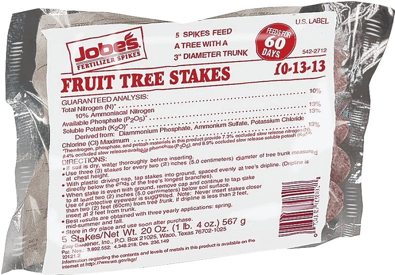 LAWN & GARDEN LLC Jobes 02012 Fertilizer, 8.81 oz Bag, Spike, 10-13-13 N-P-K Ratio LAWN & GARDEN LAWN & GARDEN LLC