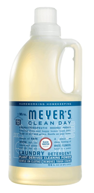 MRS. MEYERS Mrs. Meyer's Clean Day 11557 Laundry Detergent, 64 fl-oz Bottle, Liquid, Rain Water