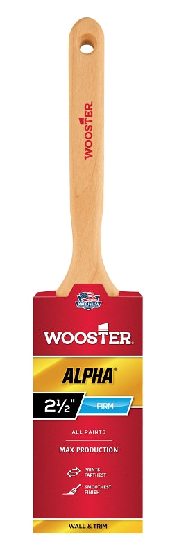 WOOSTER BRUSH Wooster 4232-2 1/2 Paint Brush, Maple Wood Handle, 2-1/2 in W, 2-15/16 in L Bristle, Synthetic Bristle, Flat Sash Handle