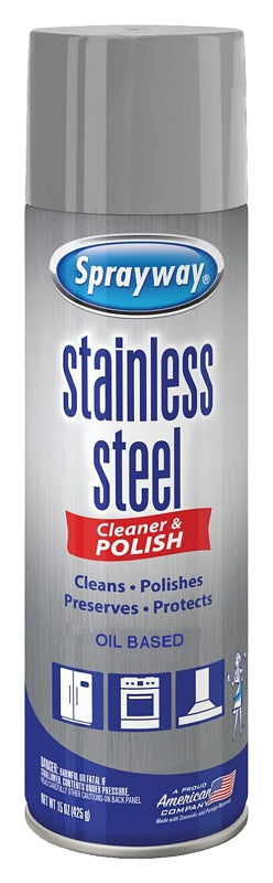 SPRAYWAY Sprayway SW841RETAIL Cleaner and Polish, 15 oz Can, Liquid, Lemon, Clear CLEANING & JANITORIAL SUPPLIES SPRAYWAY