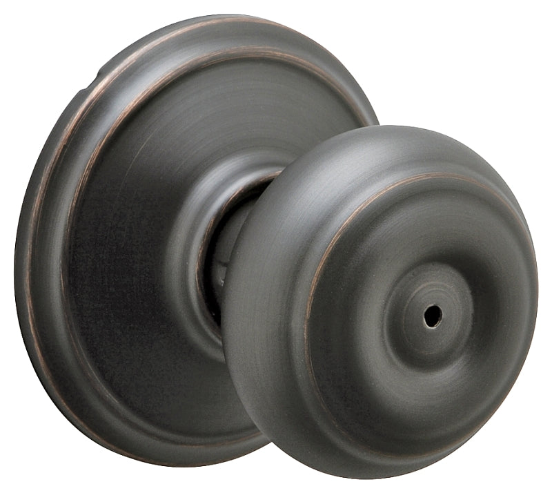 SCHLAGE LOCK Schlage Georgian Series F40VGEO716 Privacy Lockset, Round Design, Knob Handle, Aged Bronze, Metal, Yes, 2.09 in Dia Knob HARDWARE & FARM SUPPLIES SCHLAGE LOCK