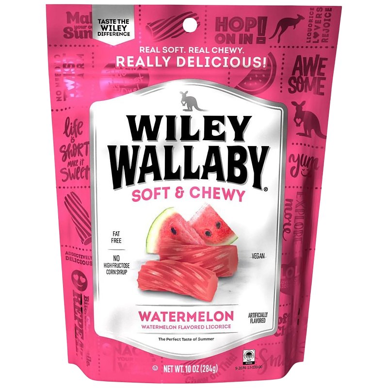 WILEY WALLABY Wiley Wallaby 633457 Licorice, Chewy, Watermelon, 10 oz Bag HOUSEWARES WILEY WALLABY