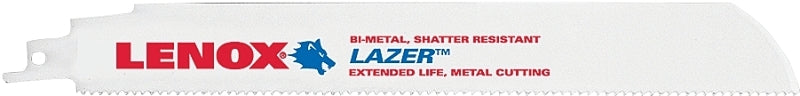 LENOX Lenox LAZER 24905T9110R Reciprocating Saw Blade, 1 in W, 9 in L, 10 TPI, HSS Cutting Edge TOOLS LENOX