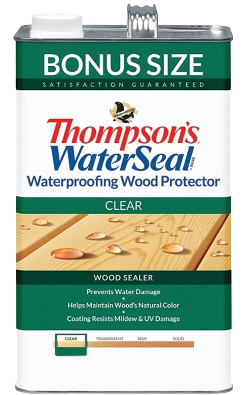 THOMPSON'S WATERSEAL Thompson's WaterSeal TH.090001-03 Wood Sealer, Transparent, Liquid, Clear, 1.2 gal PAINT THOMPSON'S WATERSEAL