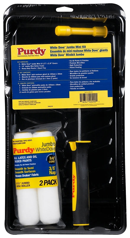 PURDY Purdy 14C810700 Jumbo Mini Kit, Smooth Surface, Polypropylene/Woven Dralon Fabric, 4-Piece PAINT PURDY