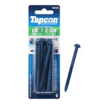 ITW BRANDS - TAPCON Tapcon 24130 Concrete Screw Anchor, 1/4 in Dia, 2-3/4 in L, Hex Head, Steel, Climaseal, 8/PK