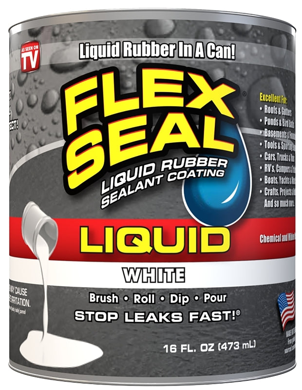 FLEX SEAL Flex Seal LFSWHTR16 Rubberized Coating, White, 16 oz