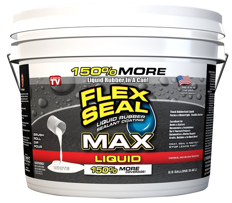 FLEX SEAL Flex Seal LFSMAXWHT02 Rubberized Coating, White, 2.5 gal, Can HOUSEWARES FLEX SEAL