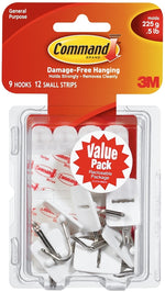 COMMAND Command 17067-VP Wire Hook, 5/8 in Opening, 0.5 lb, 9 -Hook, Plastic, White HARDWARE & FARM SUPPLIES COMMAND