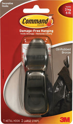 COMMAND Command Forever Classic Series FC13-ORB Decorative Hook, 7/8 in Opening, 5 lb, 1 -Hook, Metal, Oil-Rubbed Bronze HARDWARE & FARM SUPPLIES COMMAND