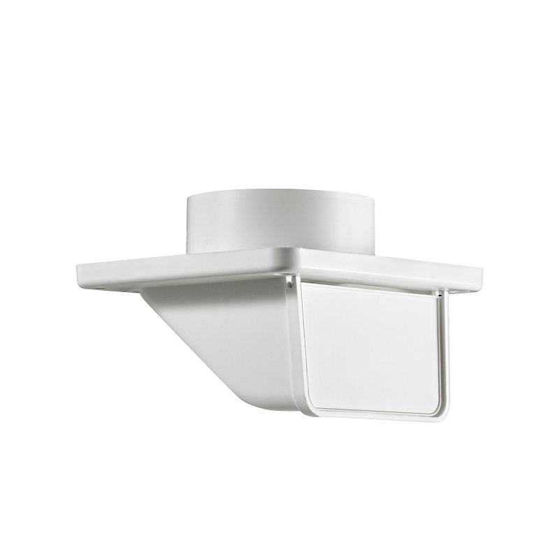 LAMBRO Lambro 143W Under Eave Vent, 5-3/4 in W Hood, 2-1/4 in H Hood, 4 in Duct, Plastic Hood