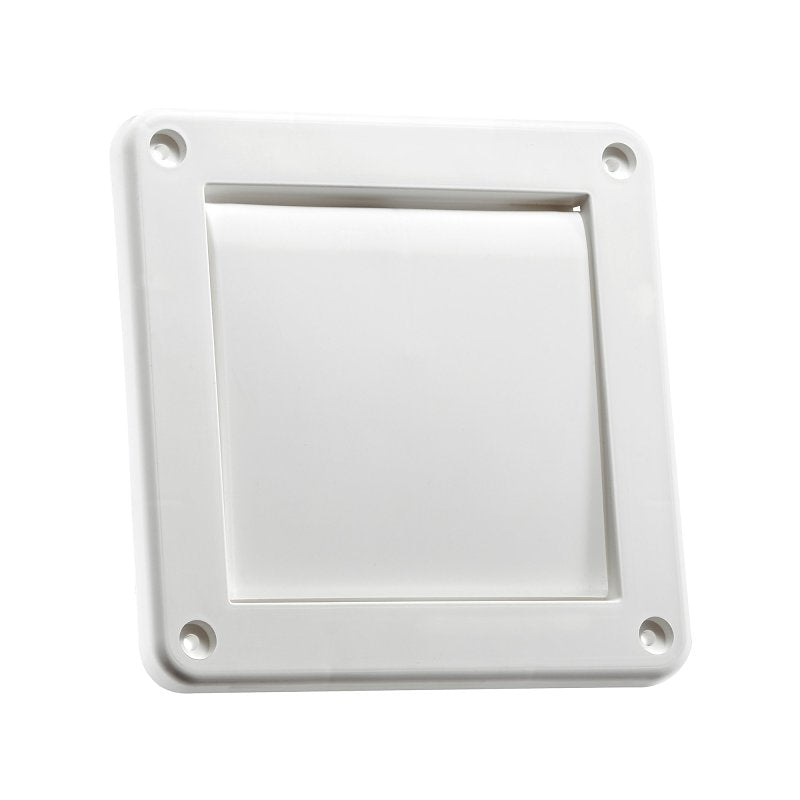 LAMBRO Lambro 1422W Single-Flap Exhaust Vent, 4 in W, Plastic, White PLUMBING, HEATING & VENTILATION LAMBRO