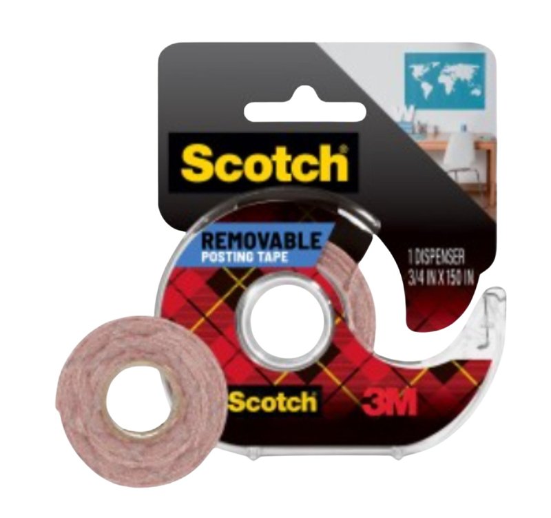 SCOTCH Scotch 109 Poster Tape, 150 in L, 3/4 in W, Clear