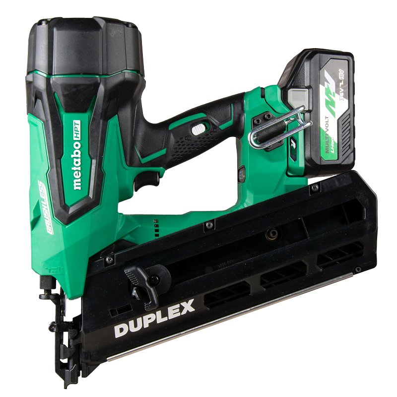 METABO HPT Metabo HPT NR3675DDM Duplex Nailer, Battery Included, 36 V, 2.5 Ah, 900 Magazine, 21 deg Collation, Duplex Fastener