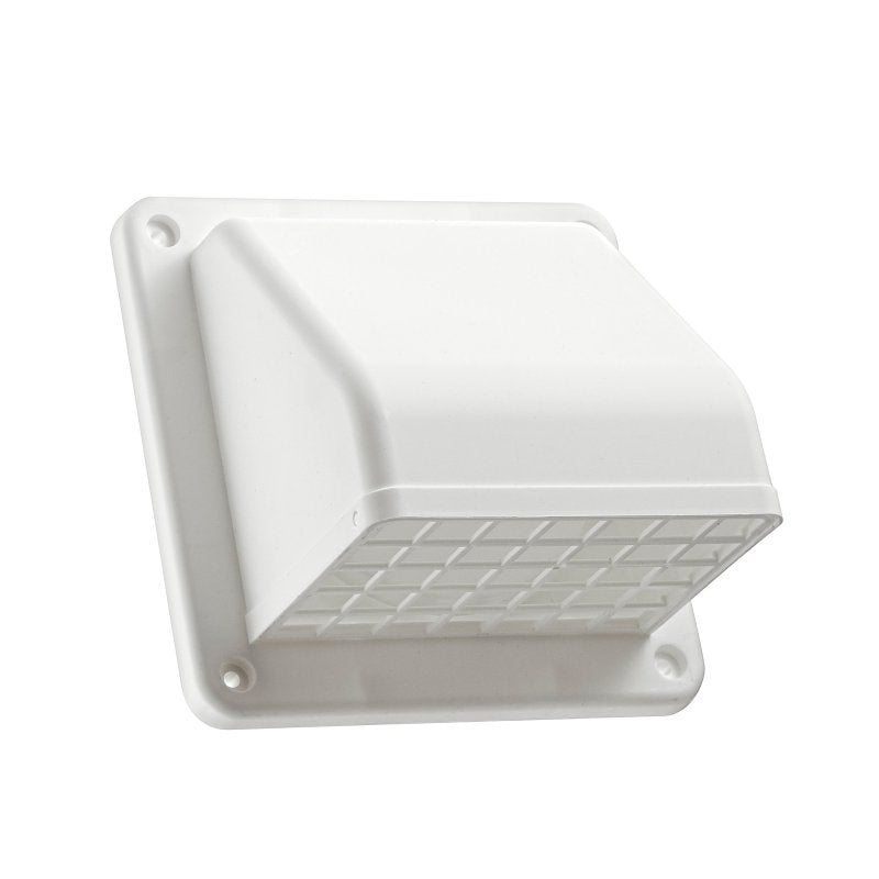 LAMBRO Lambro 1471W Hood Vent, 4 in Duct, Plastic Hood, White Hood