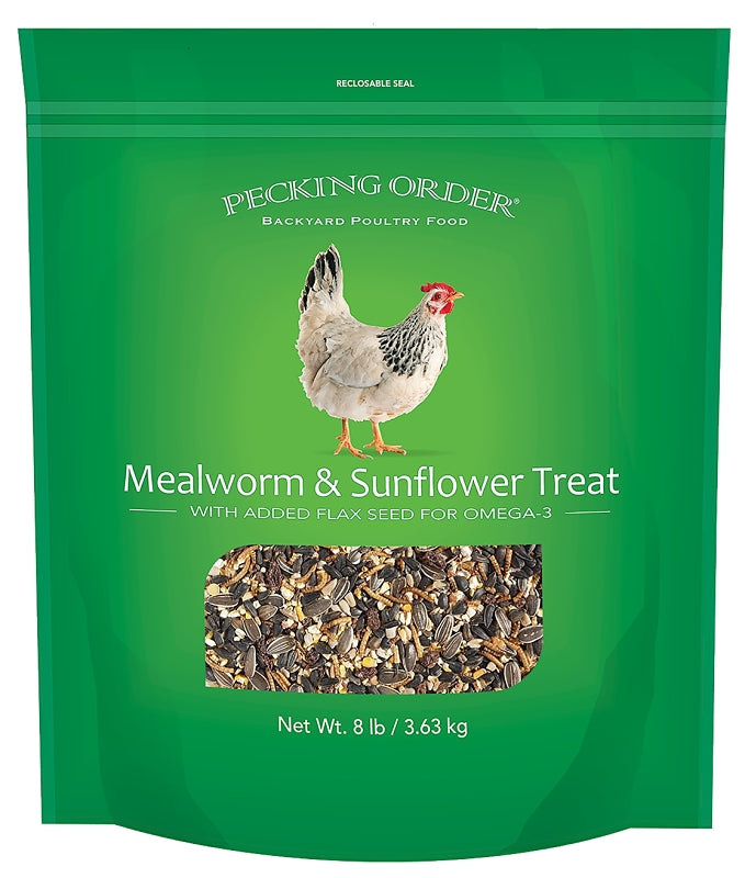 PECKING ORDER Pecking Order 009329 Mealworm/Sunflower Chicken Treat, 8 lb Bag