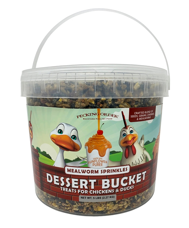 PECKING ORDER Pecking Order 9549 Black Oil Sunflower Seed Dessert Mealworm Sprinkles, 5 lb, Bucket