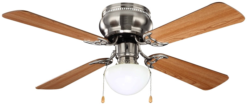GT-INDUSTRIAL PRODUCTS Boston Harbor 42-742T-MR-EN-BN Ceiling Fan, 4-Blade, Dark Walnut/Cherry Blade, 42 in Sweep, 3-Speed, With Lights: Yes ELECTRICAL GT-INDUSTRIAL PRODUCTS