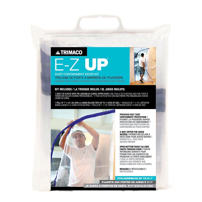 E-Z UP Trimaco EZ-UP 54740 Reusable Dust Containment Door Kit 7 ft L, 3 ft W, Plastic