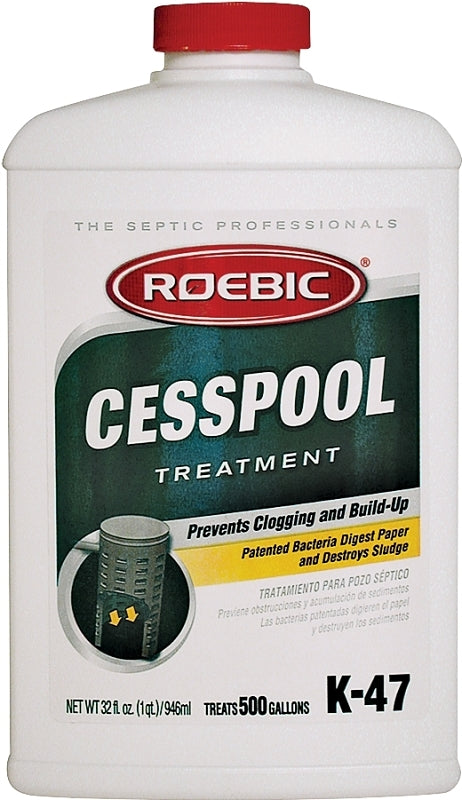 ROEBIC Roebic K-47 Cesspool Bacteria Treatment, Liquid, Straw, Earthy, 1 qt PLUMBING, HEATING & VENTILATION ROEBIC