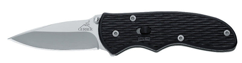 GERBER Gerber 22-41526 Folding Knife, 2.1 in L Blade, HCS Blade, 1-Blade, Textured Handle, Black Handle SPORTS & RECREATION GERBER
