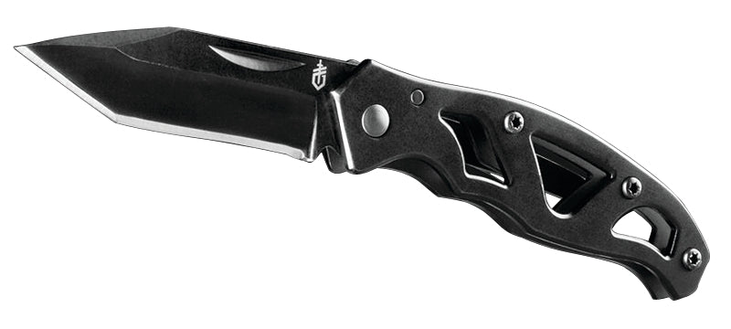 GERBER Gerber 31-001729 Folding Knife, 2.13 in L Blade, 7Cr17MoV Stainless Steel Blade, 1-Blade, Textured Handle, Black Handle